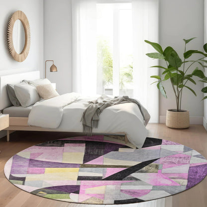 Jaelira Purple Washable Indoor-Outdoor Rug