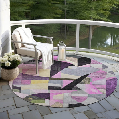 Jaelira Purple Washable Indoor-Outdoor Rug