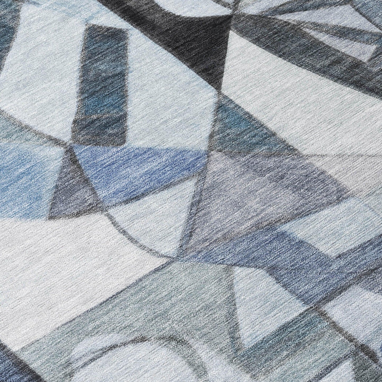 Jaelius Blue Washable Indoor-Outdoor Rug