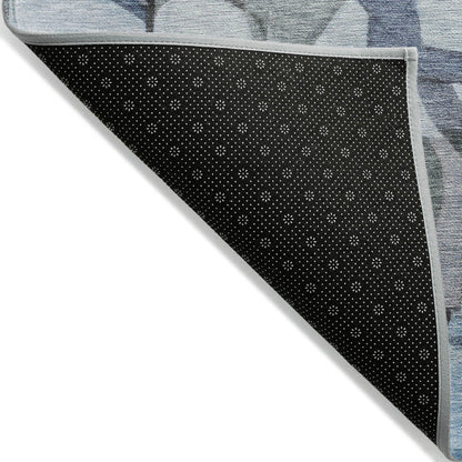 Jaelius Blue Washable Indoor-Outdoor Rug