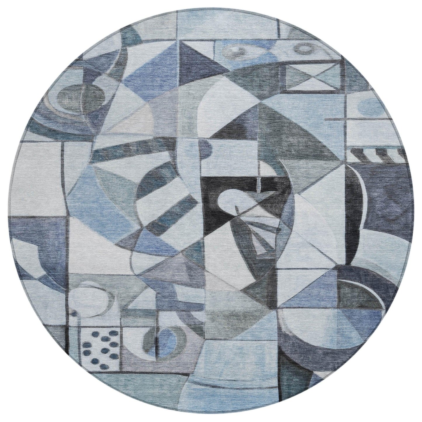 Jaelius Blue Washable Indoor-Outdoor Rug