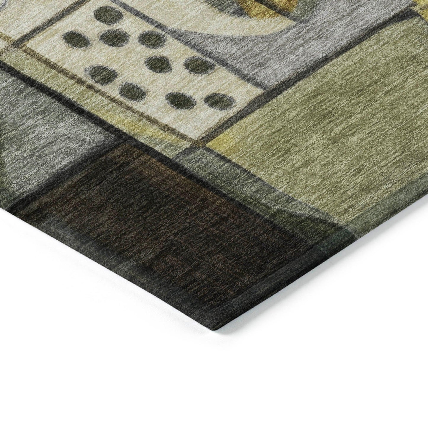 Jaelius Brown Washable Indoor-Outdoor Rug