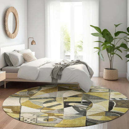 Jaelius Brown Washable Indoor-Outdoor Rug