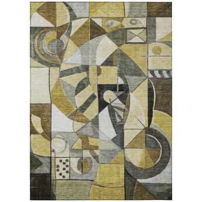 Jaelius Brown Washable Indoor-Outdoor Rug