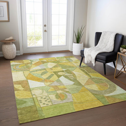 Jaelius Fern Washable Indoor-Outdoor Rug