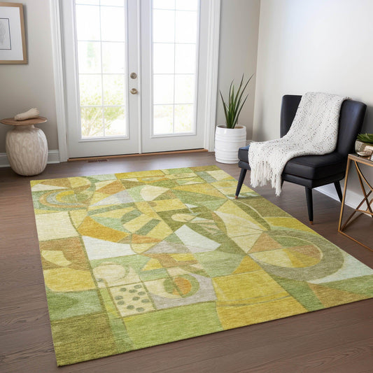 Jaelius Fern Washable Indoor-Outdoor Rug
