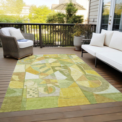 Jaelius Fern Washable Indoor-Outdoor Rug