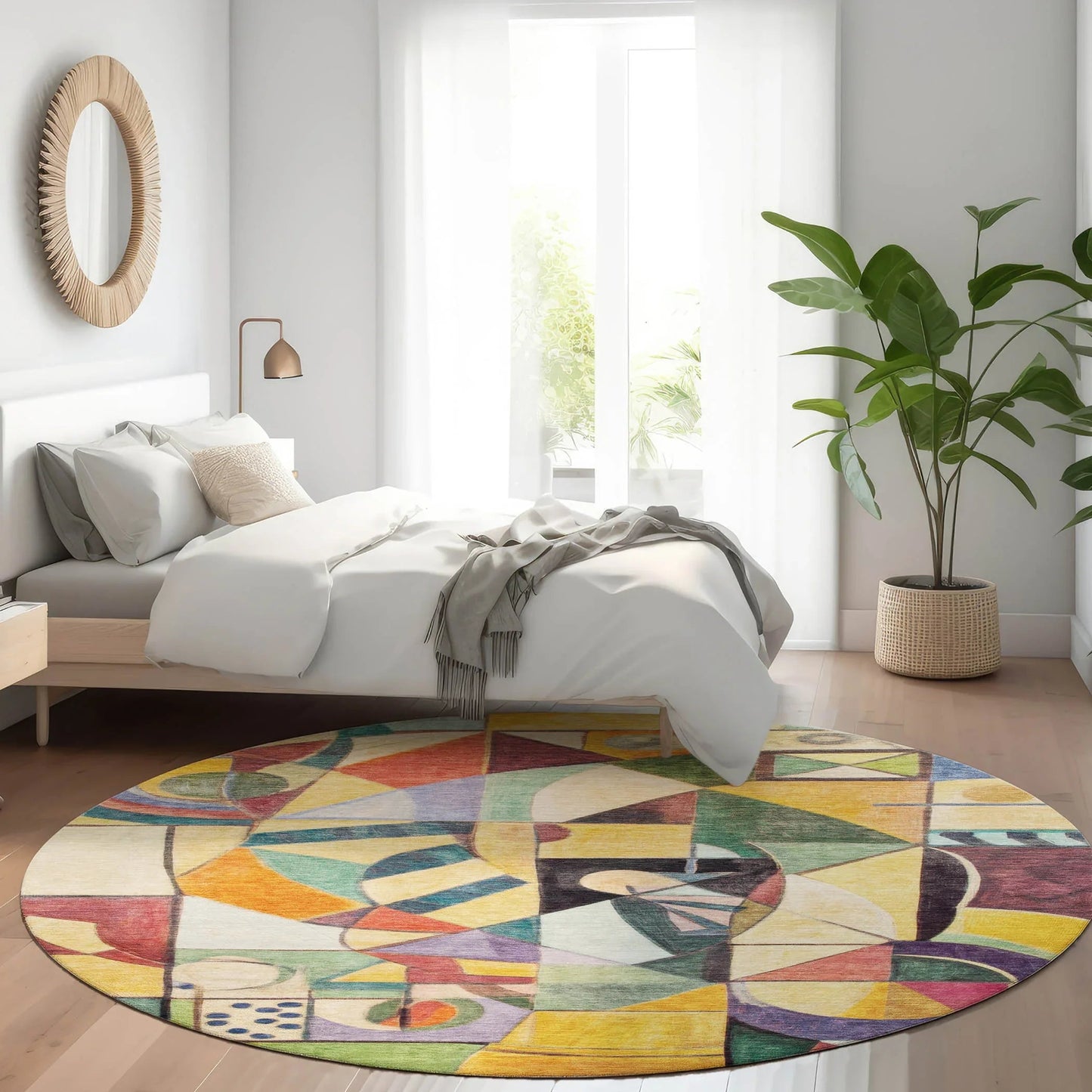 Jaelius Gold Washable Indoor-Outdoor Rug