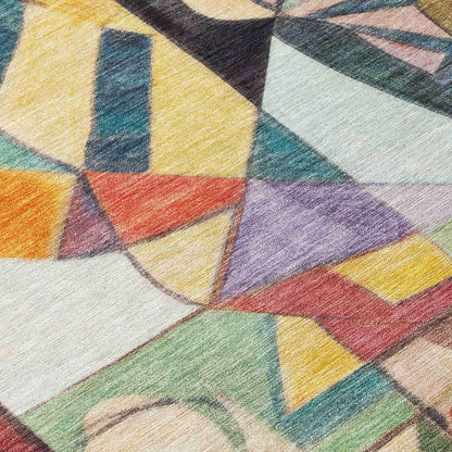 Jaelius Gold Washable Indoor-Outdoor Rug