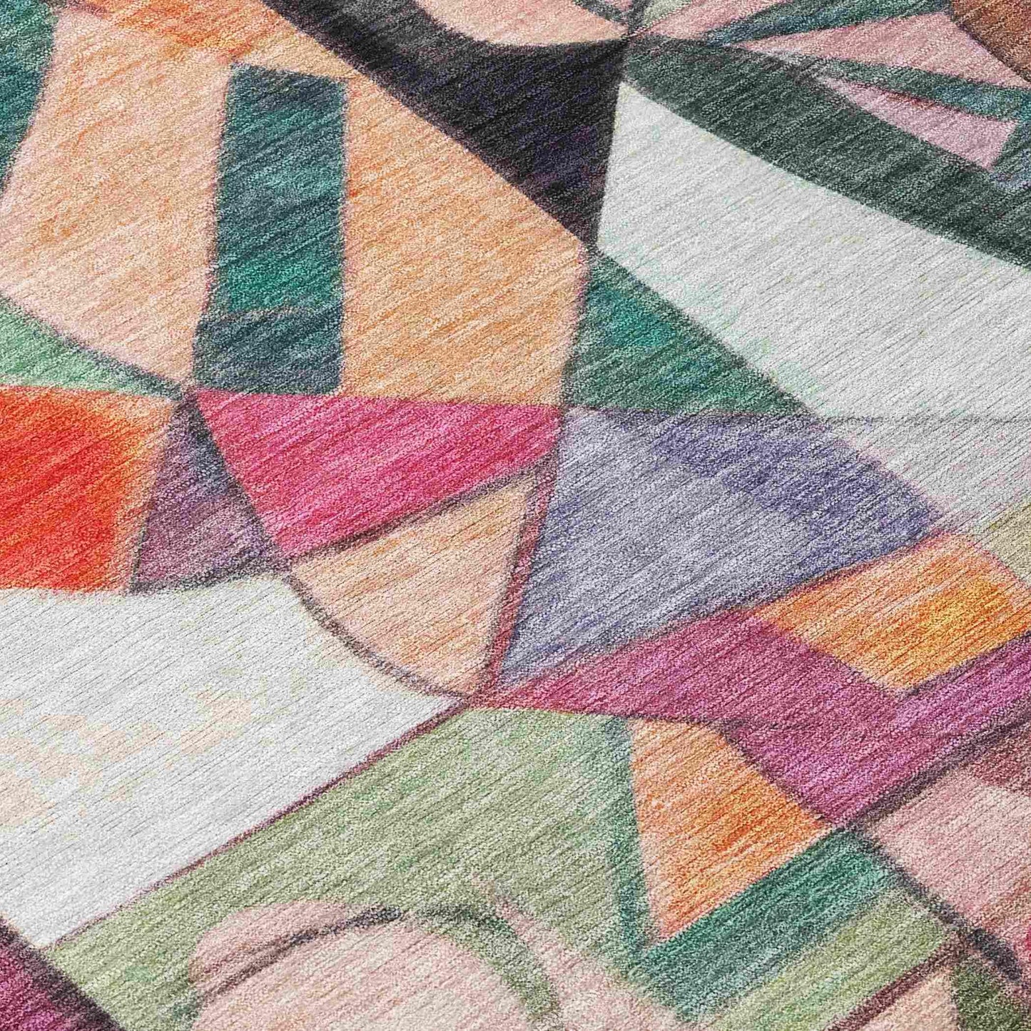 Jaelius Orange Washable Indoor-Outdoor Rug