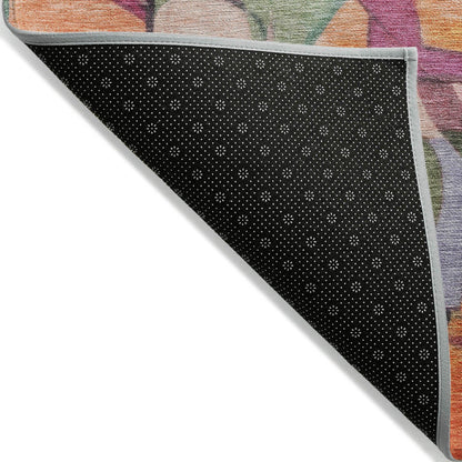 Jaelius Orange Washable Indoor-Outdoor Rug