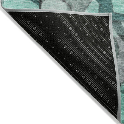Jaelius Teal Washable Indoor-Outdoor Rug