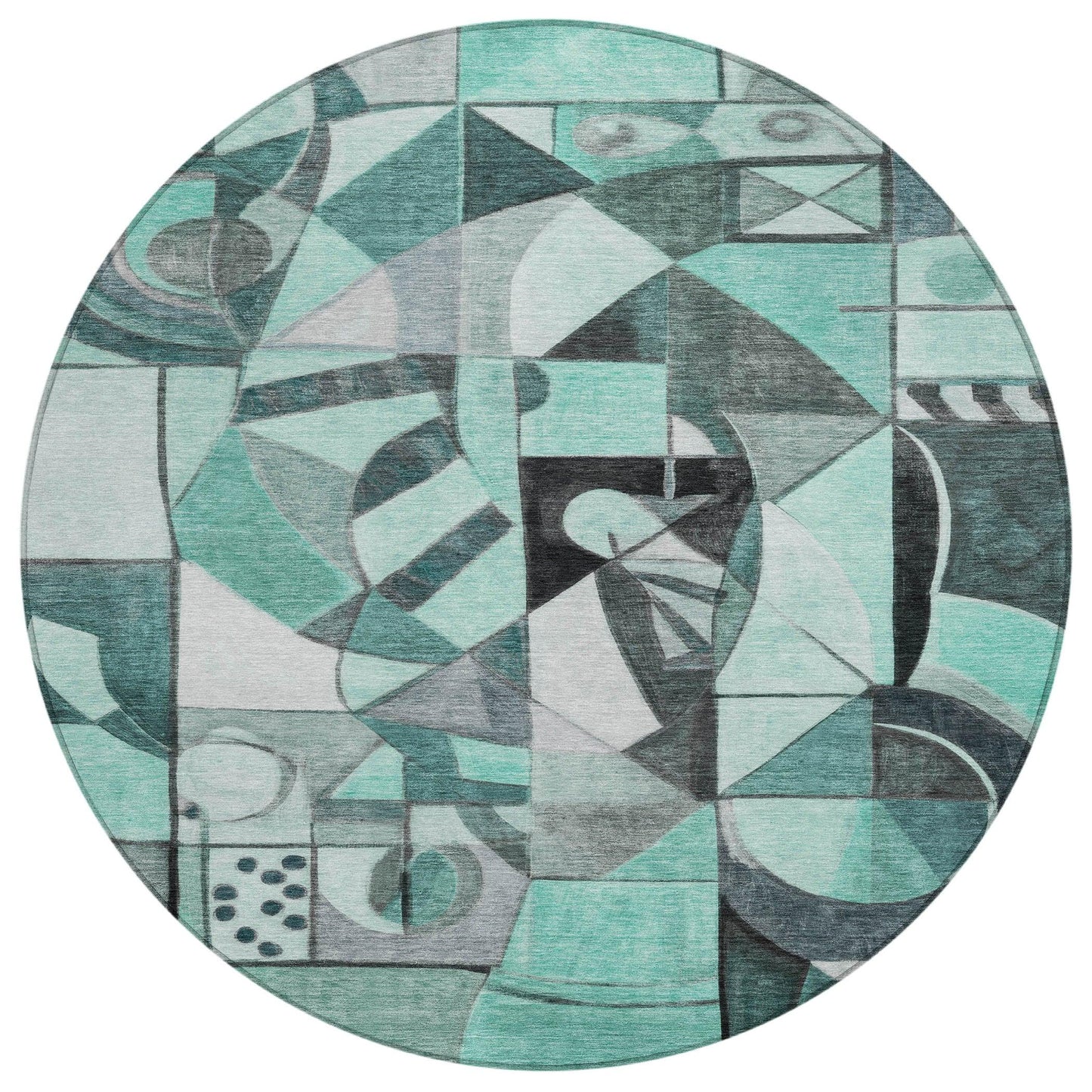 Jaelius Teal Washable Indoor-Outdoor Rug