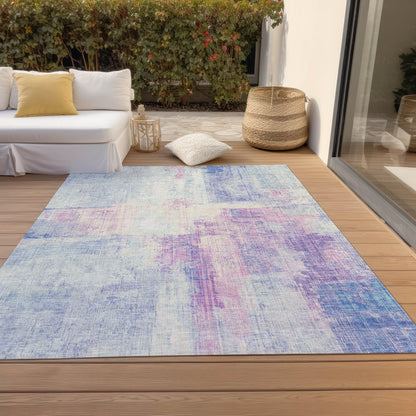 Jaelor Blue Washable Indoor-Outdoor Rug