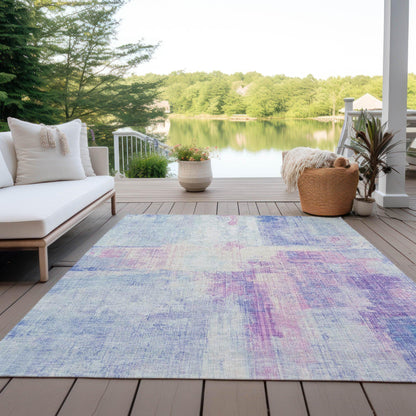 Jaelor Blue Washable Indoor-Outdoor Rug