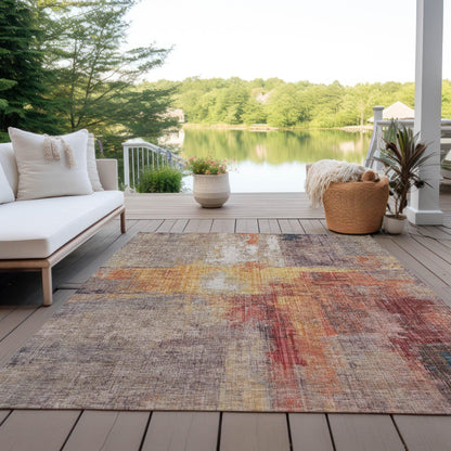 Jaelor Brown Washable Indoor-Outdoor Rug