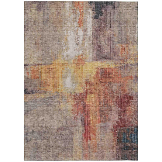 Jaelor Brown Washable Indoor-Outdoor Rug