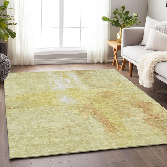 Jaelor Gold Washable Indoor-Outdoor Rug