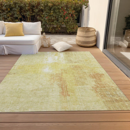 Jaelor Gold Washable Indoor-Outdoor Rug
