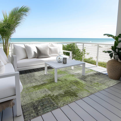 Jaelor Green Washable Indoor-Outdoor Rug