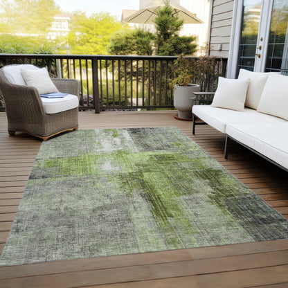 Jaelor Green Washable Indoor-Outdoor Rug