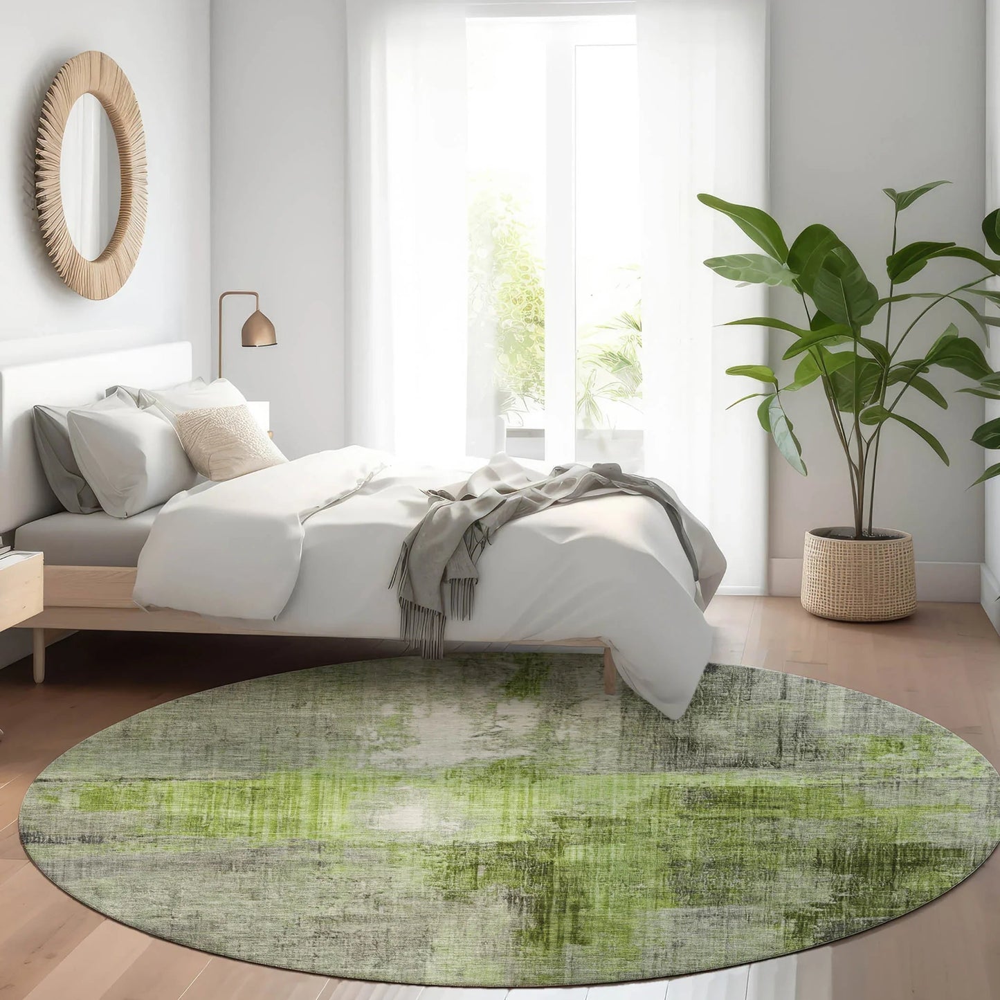 Jaelor Green Washable Indoor-Outdoor Rug