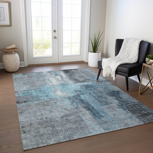 Jaelor Sky Washable Indoor-Outdoor Rug