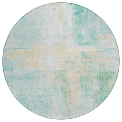 Jaelor Teal Washable Indoor-Outdoor Rug