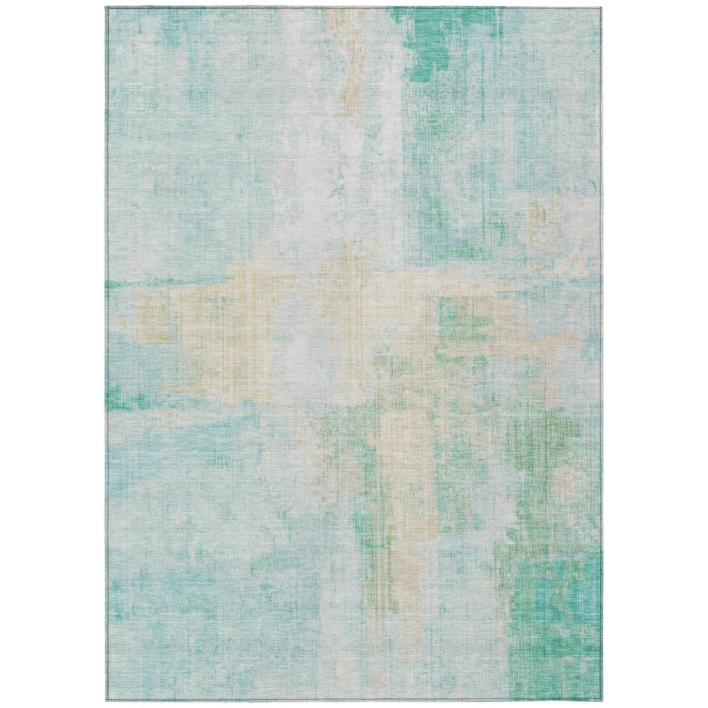 Jaelor Teal Washable Indoor-Outdoor Rug