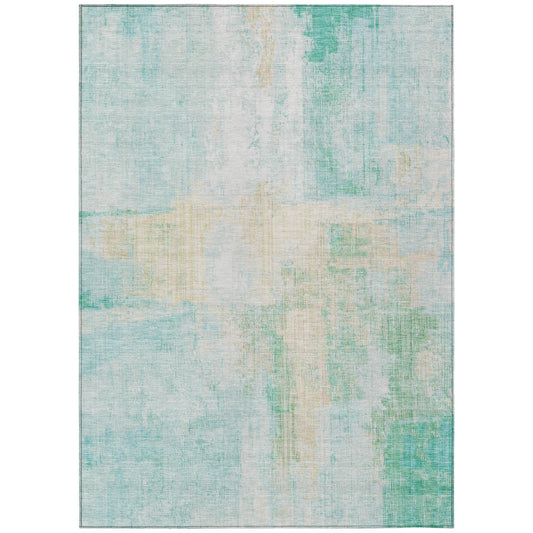 Jaelor Teal Washable Indoor-Outdoor Rug