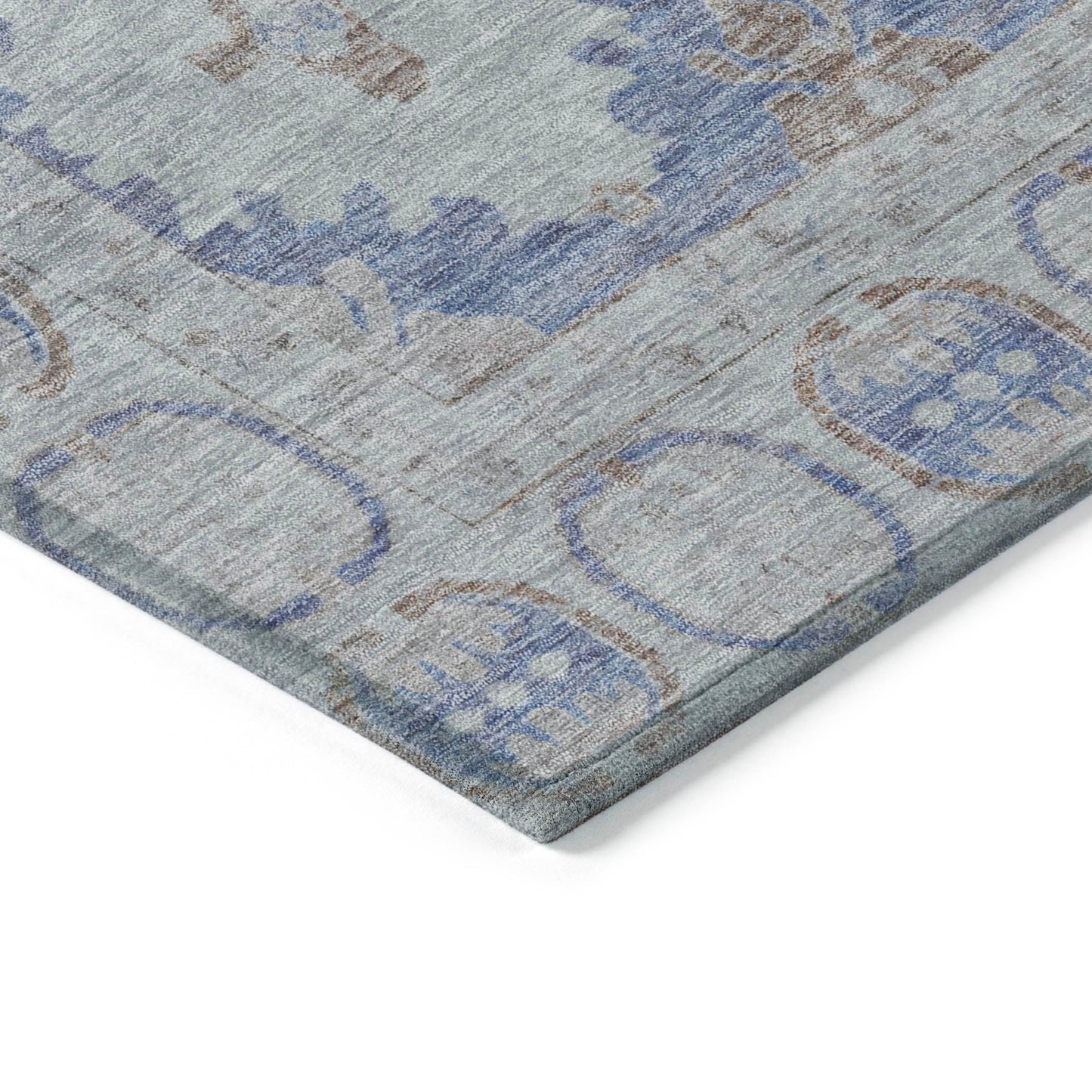 Jaelora Blue Washable Indoor-Outdoor Rug