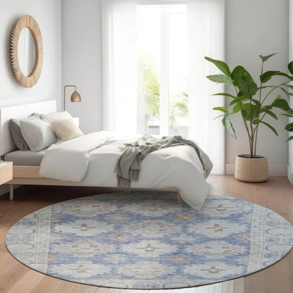 Jaelora Blue Washable Indoor-Outdoor Rug