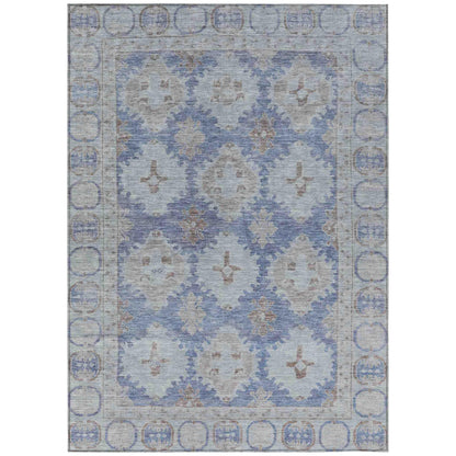 Jaelora Blue Washable Indoor-Outdoor Rug