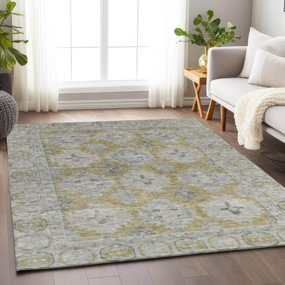 Jaelora Gold Washable Indoor-Outdoor Rug
