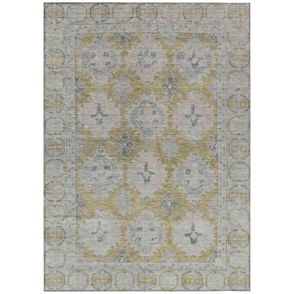 Jaelora Gold Washable Indoor-Outdoor Rug