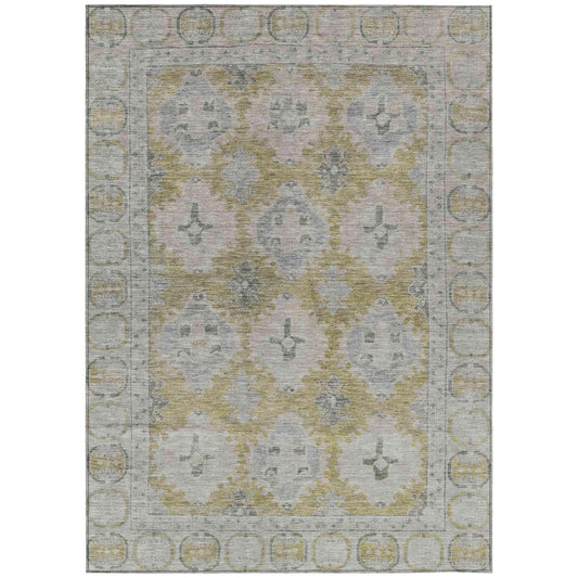 Jaelora Gold Washable Indoor-Outdoor Rug