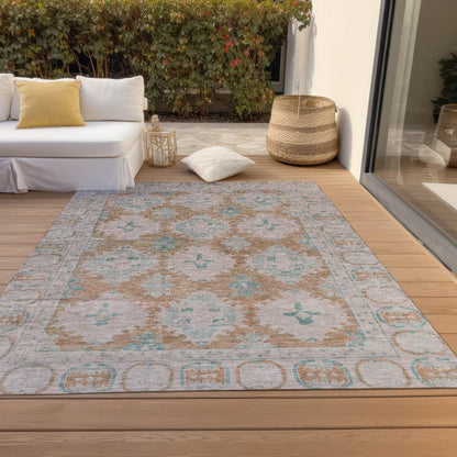 Jaelora Orange Washable Indoor-Outdoor Rug