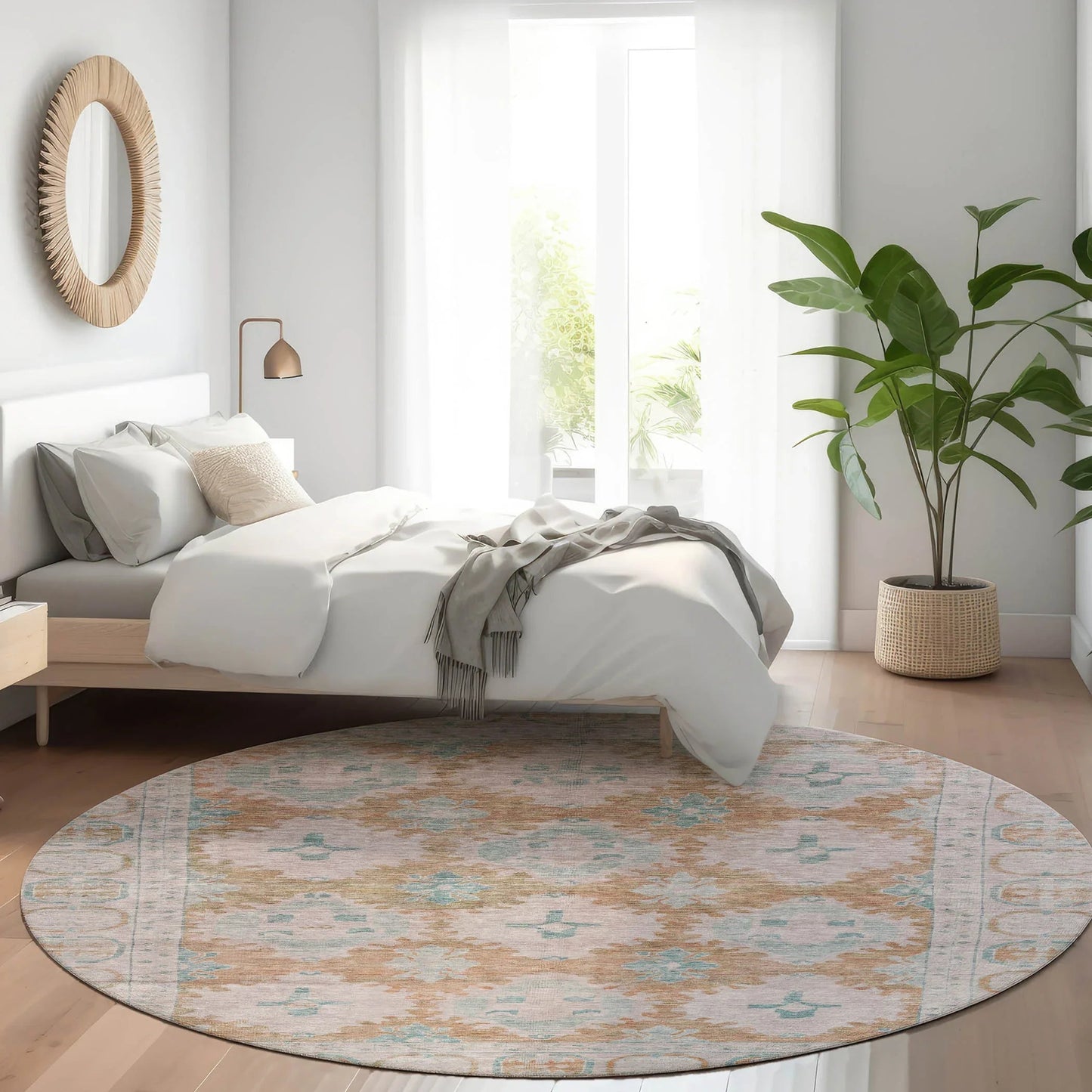 Jaelora Orange Washable Indoor-Outdoor Rug