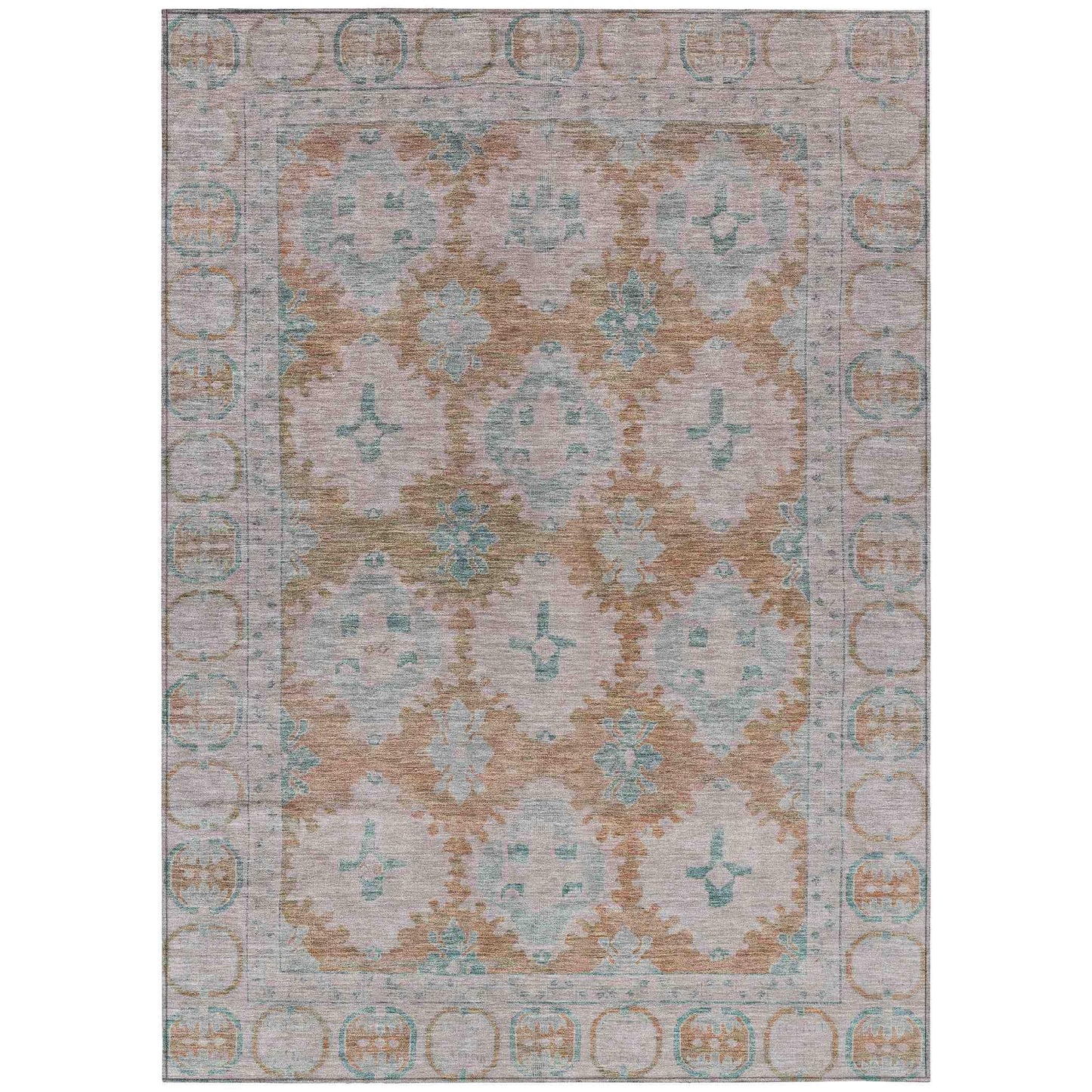 Jaelora Orange Washable Indoor-Outdoor Rug
