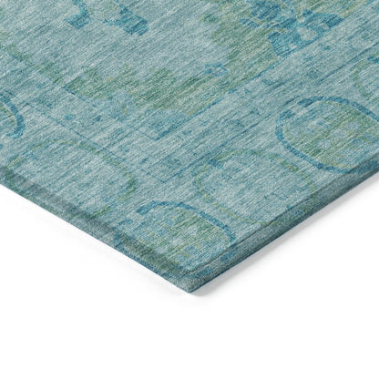 Jaelora Teal Washable Indoor-Outdoor Rug