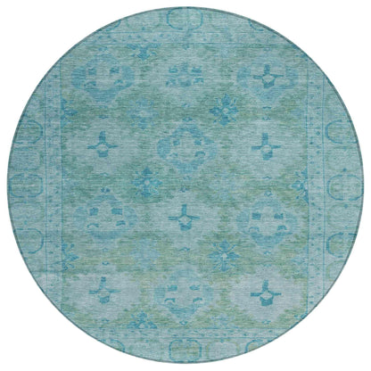 Jaelora Teal Washable Indoor-Outdoor Rug