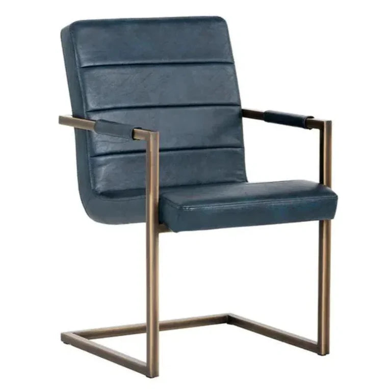 Jafar Leather Dining Armchair 2PC - LOOMLAN - SUNPAN - Dining Chairs