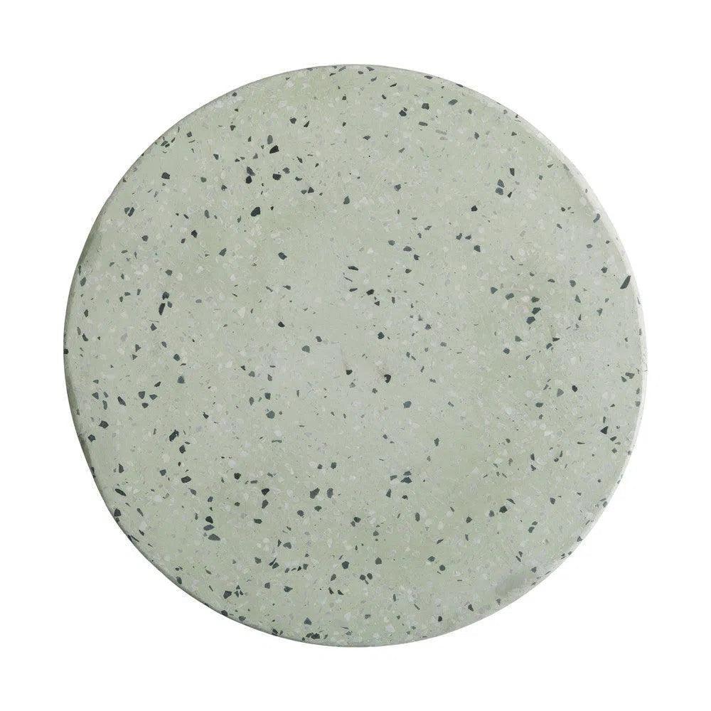 Jag 18.5 in. Round Pale Green Terrazzo Garden Stool-Garden Stools-Emissary-LOOMLAN