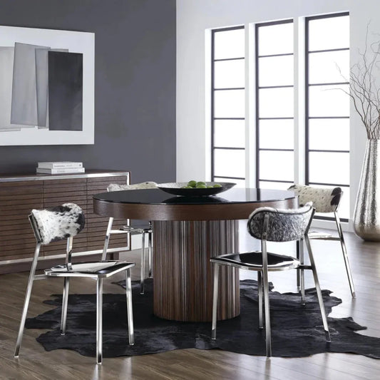 Jakarta Dining Table 51" Black Glass Base-Dining Tables-SUNPAN-LOOMLAN