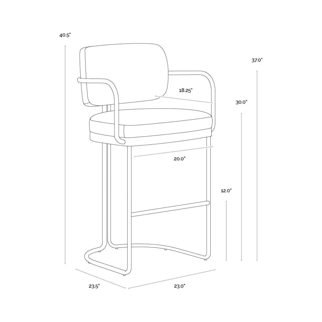 Jalen Leather Barstool - LOOMLAN - SUNPAN - Bar Stools