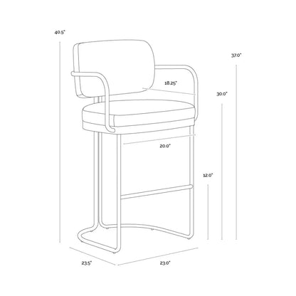 Jalen Leather Barstool - LOOMLAN - SUNPAN - Bar Stools