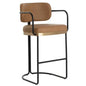Jalen Leather Barstool - LOOMLAN - SUNPAN - Bar Stools
