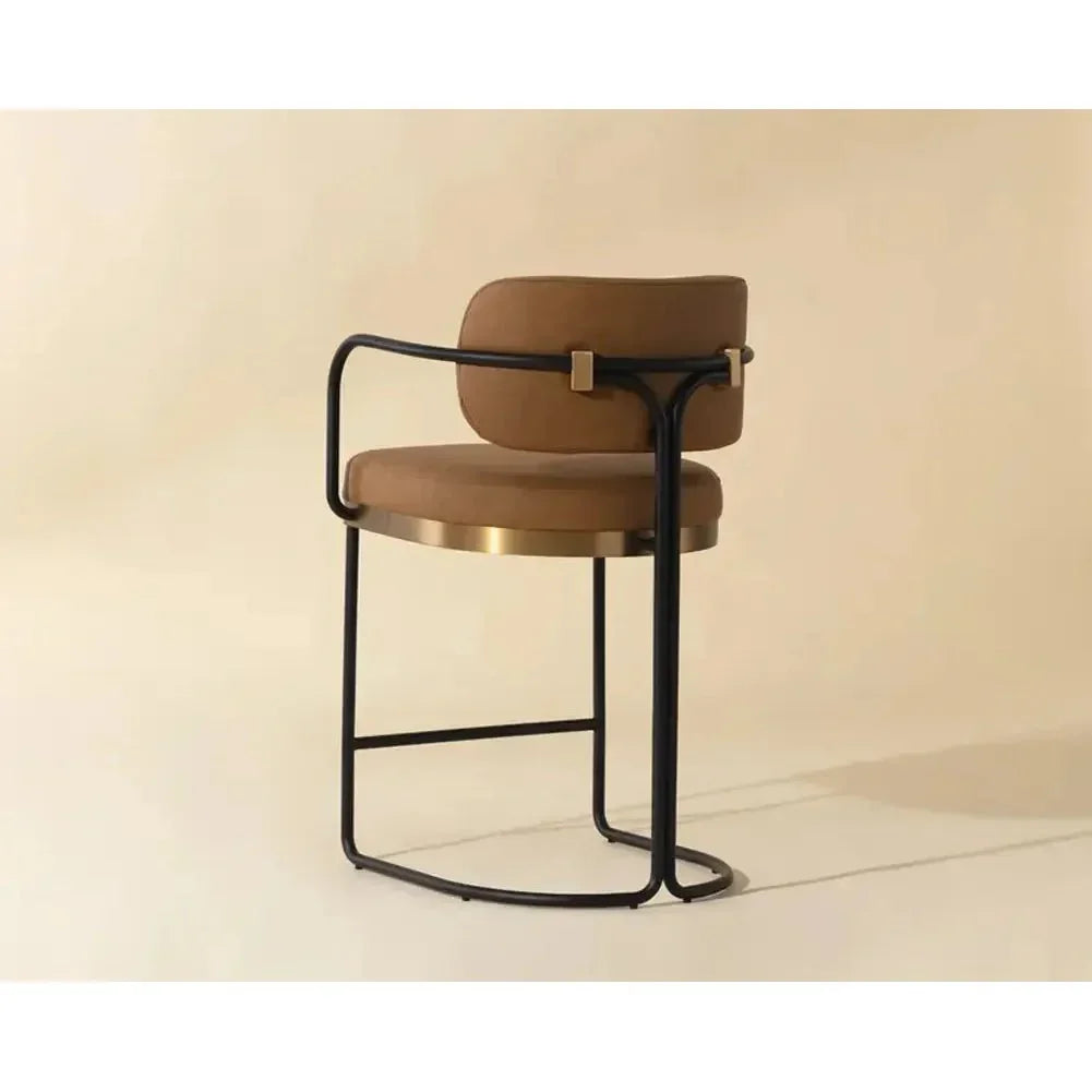 Jalen Leather Counter Stool - LOOMLAN - SUNPAN - Counter Stools
