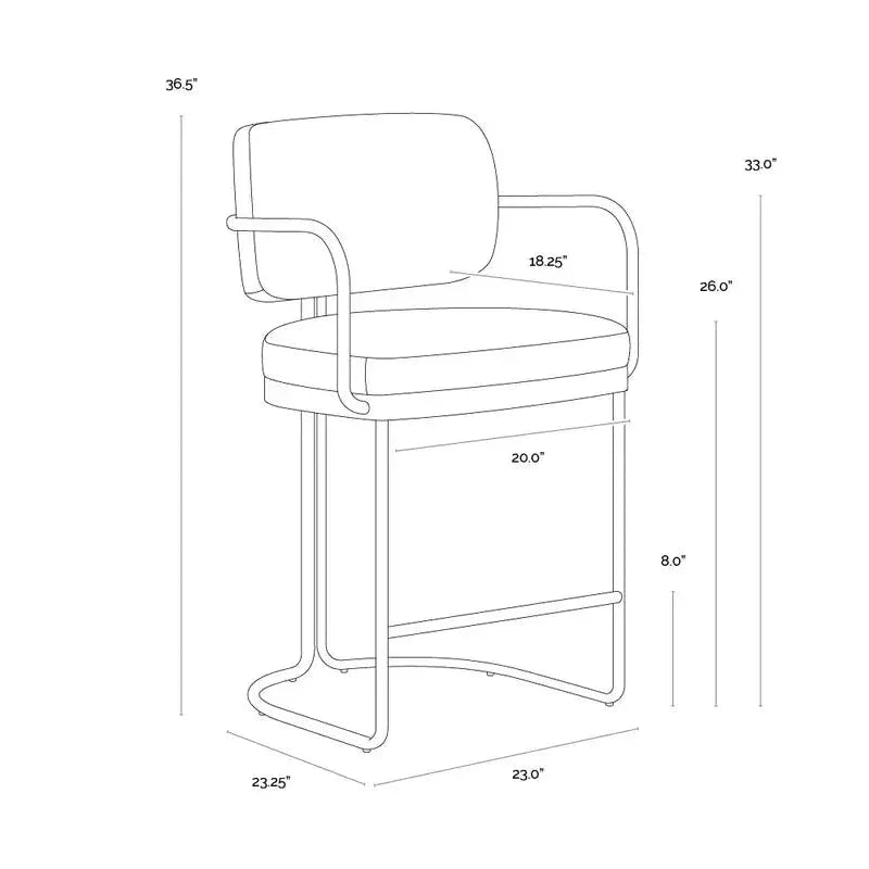 Jalen Leather Counter Stool - LOOMLAN - SUNPAN - Counter Stools