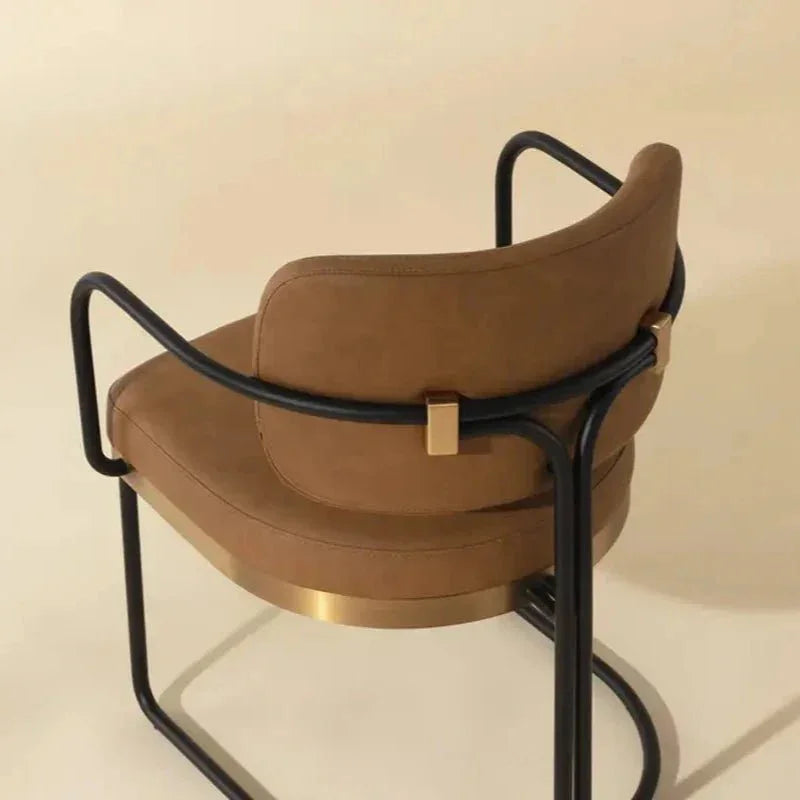 Jalen Leather Dining Armchair - LOOMLAN - SUNPAN - Dining Chairs